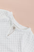 Split Neck Quilted Long Sleeve Top